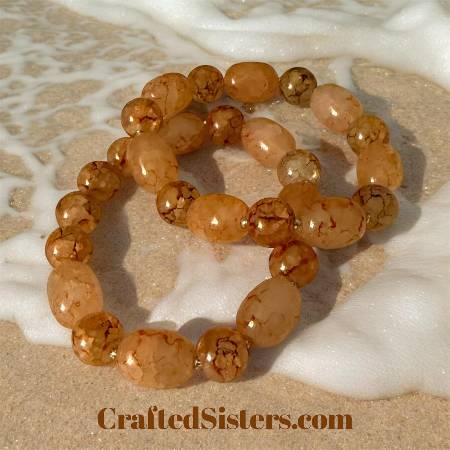 Orange Dyed Tumbled Quartz