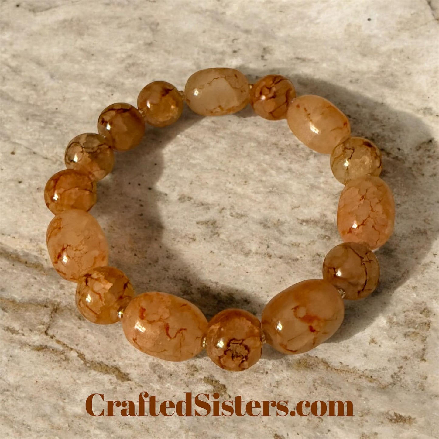 Orange Dyed Tumbled Quartz
