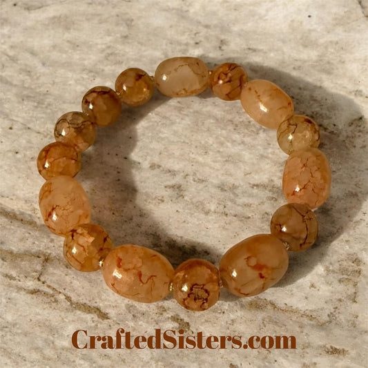 Orange Dyed Tumbled Quartz